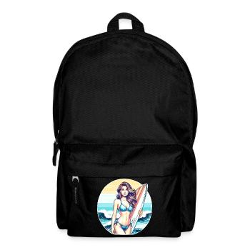 Surf-Diva bei Sonnenuntergang - Rucksack - Schwarz - Vorne