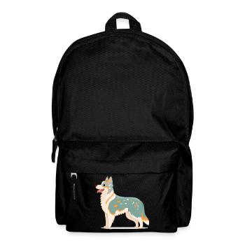 Australian Shepherd Blanc/Gris (bande dessinée) - Sac à dos - noir - Devant