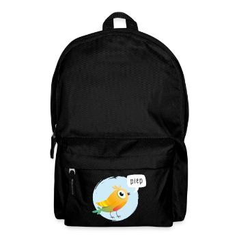 Bunter Vogel mit Piepsprechblase - Rucksack - Schwarz - Vorne