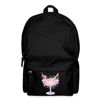 Vintage Flapper Girl in Martini Glass Pastel - Backpack - black - Front