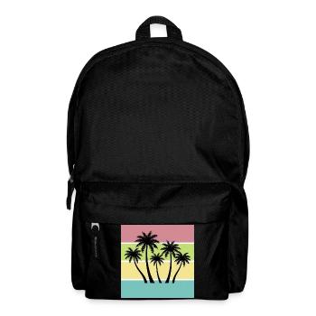 T-shirt Été Palmiers Style Retro Vintage - Sac à dos - noir - Devant