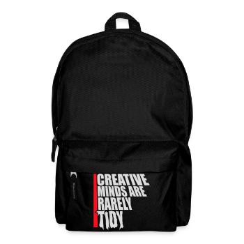 Les esprits créatifs sont rarement bien rangés Logo créatif drôle - Sac à dos - noir - Devant