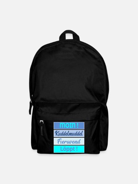 Plattdeutsch Kuddelmuddel Löppt - Rucksack - Schwarz