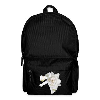 Dewy_White_Gardenia_Macro_Flower_Wall_Art - Rucksack - Schwarz - Vorne