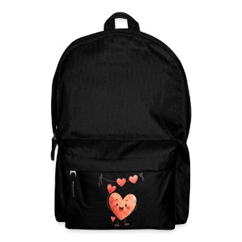 Cœurs sur la corde à linge - Sac à dos - noir - Devant