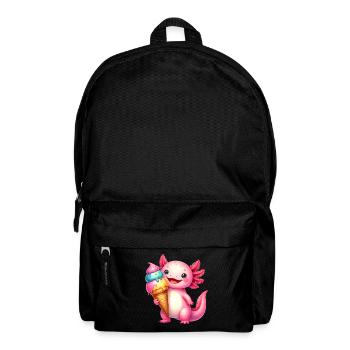 Niedlicher Axolotl isst Eis - Rosa Comic Design - Rucksack - Schwarz - Vorne