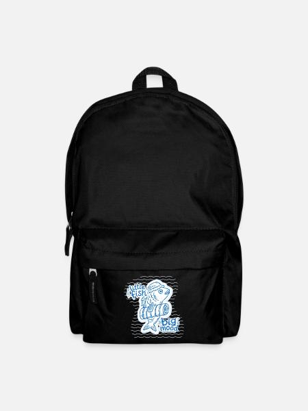 Little Fish Big Mood Doodle - Backpack - black