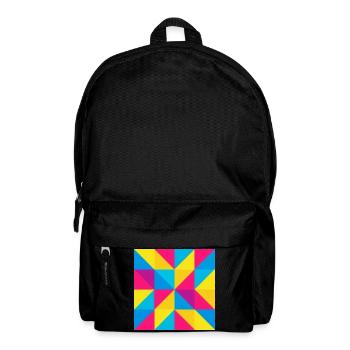 Lebendiges geometrisches Flickwerk - Rucksack - Schwarz - Vorne
