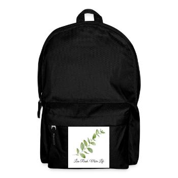 Moins de précipitation, plus de vie | Vintage botanique minimaliste - Sac à dos - noir - Devant
