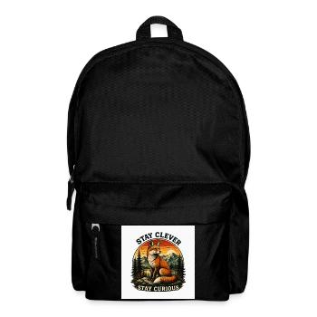 Stay Clever Stay Curious Fox Vintage - Backpack - black - Front