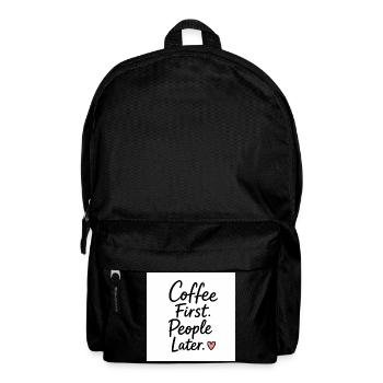 Coffee First People Later Heart Quote - Backpack - black - Front