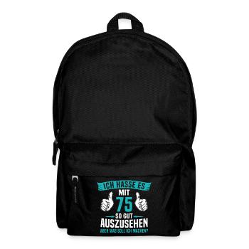 75 Jahre 75. Geburtstag Mann Frau 75 Jahre - Rucksack - Schwarz - Vorne