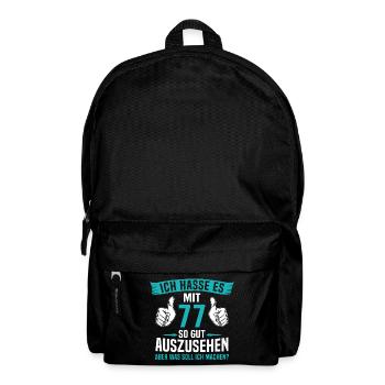 77 Jahre 77. Geburtstag Mann Frau 77 Jahre - Rucksack - Schwarz - Vorne