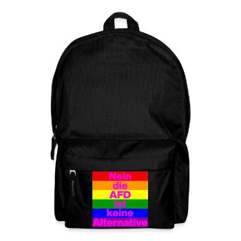 NEIN DIE AFD IST KEINE ALTERNATIVE, NO NZS, PRIDE - Rucksack - Schwarz - Vorne