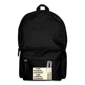 Abschied Lehrer - Garten - Rucksack - Schwarz - Vorne