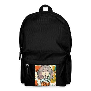 Cute Bunny Funny Boba Bubble Tea - Backpack - black - Front