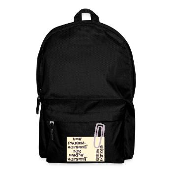 Abschied Lehrerin - Pensionärin Garten - Rucksack - Schwarz - Vorne