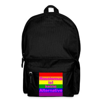 RASSISMUS IST KEINE ALTERNATIVE NIE WIEDER, NO NZS - Rucksack - Schwarz - Vorne