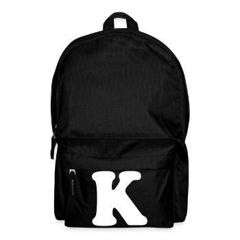 Large K Style Print | Letter K | K Logo - Backpack - black - Front