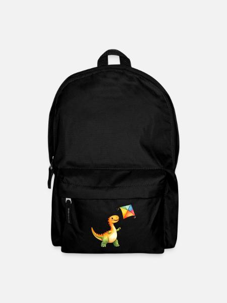 Dinosaur flies a kite – Dino - Backpack - black
