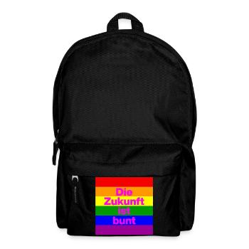 DIE ZUKUNFT IST BUNT, NIE WIEDER, FRIEDEN, NO NZS - Rucksack - Schwarz - Vorne