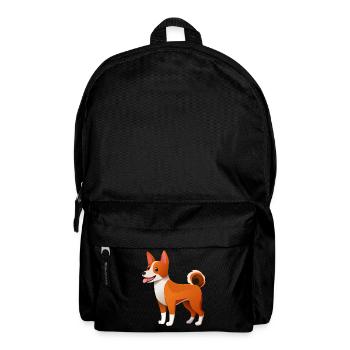 Little Basenji Dog (comic) - Backpack - black - Front