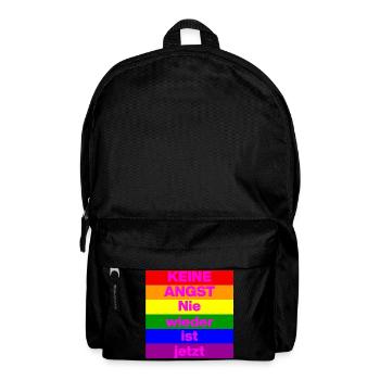 KEINE ANGST NIE WIEDER IST JETZT,  NO NZS, NO AFD - Rucksack - Schwarz - Vorne