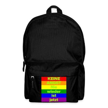 KEINE ANGST NIE WIEDER IST JETZT,  NO NZS, NO AFD - Rucksack - Schwarz - Vorne
