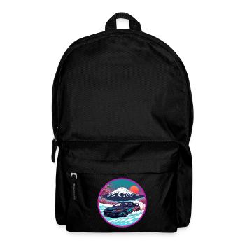 Retro 90s JDM Mt Fuji Skyline R32 Synthwave Art - Backpack - black - Front