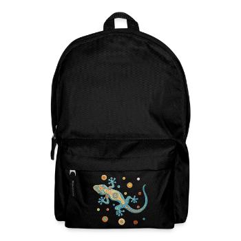 Gecko bleu dans un style mosaïque colorée - Sac à dos - noir - Devant