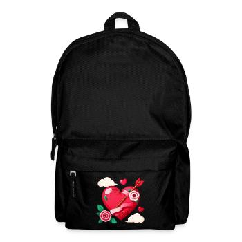 Heart Arrow Rose Valentine Art - Backpack - black - Front