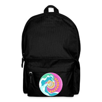 Motif surfskate en rose jaune avec des vagues - Sac à dos - noir - Devant
