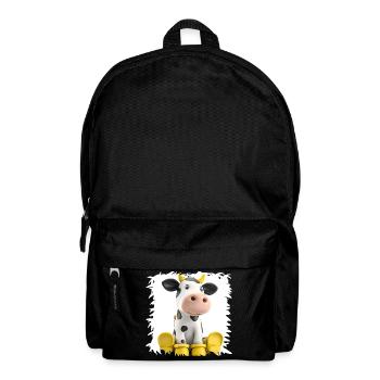Kuh mit Gelben Stiefeln Cartoon - Rucksack - Schwarz - Vorne