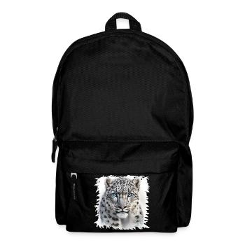 Schneeleopard mit blauen Augen - Rucksack - Schwarz - Vorne
