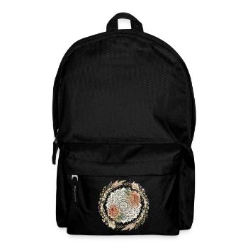 Mandala de lotus avec couronne de fleurs - Sac à dos - noir - Devant
