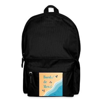 Plage pastel et vagues azur - Sac à dos - noir - Devant
