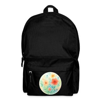 Fleurs Aquarelle Pastel Cercle - Sac à dos - noir - Devant