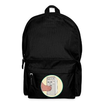 Retro 90s PC Power Button Toe Press Funny Tech - Backpack - black - Front