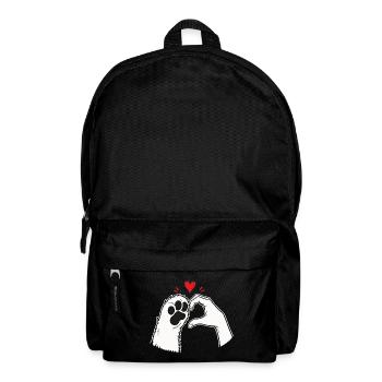 T-shirt Amour de Chat Patte Main Coeur - Sac à dos - noir - Devant
