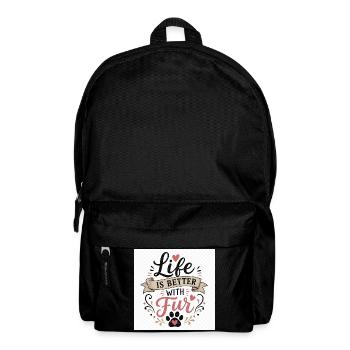 Life Is Better With Paws – T-Shirt für Hunde- & - Rucksack - Schwarz - Vorne