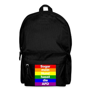 SOGAR MEIN HUND HASST DIE AFD, NO AFD NO NZS WEISS - Rucksack - Schwarz - Vorne