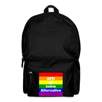 AFD IST KEINE ALTERNATIVE, NO NZS, NO AFD, WEISS - Rucksack - Schwarz - Vorne