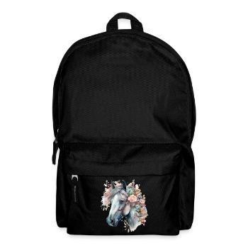 Pastel Floral Horse Crown Watercolor - Backpack - black - Front