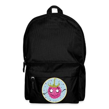 Cuddly raspberry face motif - Backpack - black - Front