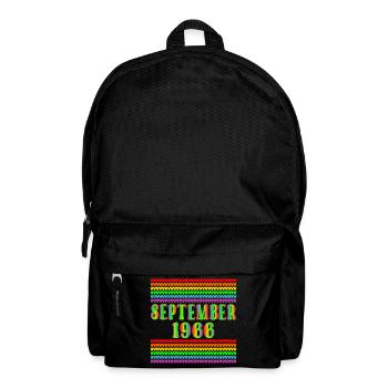 Regenbogen - 60. Geburtstag, Septermber 1966 - Rucksack - Schwarz - Vorne