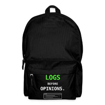 Journaux avant les options Don d’humour informatique pour sysadmin - Sac à dos - noir - Devant