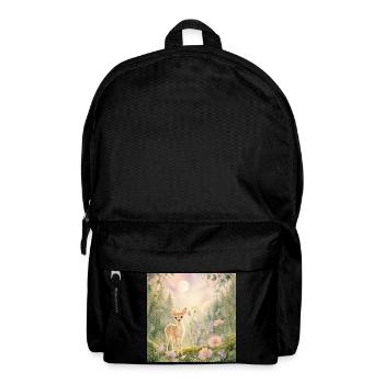 Cute Baby Deer in Enchanted Forest – Whimsical - Rucksack - Schwarz - Vorne