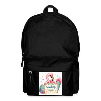 Flamingo Schulstart Abenteuer - Rucksack - Schwarz - Vorne