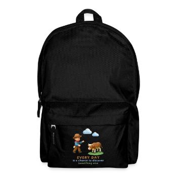 Every day is a chance to discover something new - Backpack - black - Front