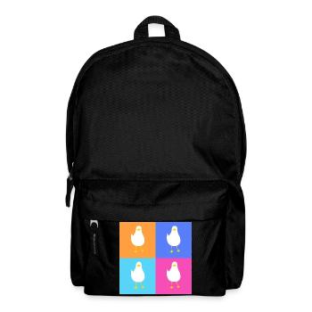 MeinsMeinsMeins - buntes Möwen Pop up - Rucksack - Schwarz - Vorne